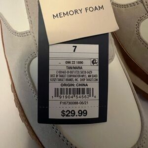Tan and White Memory Foam Sneakers